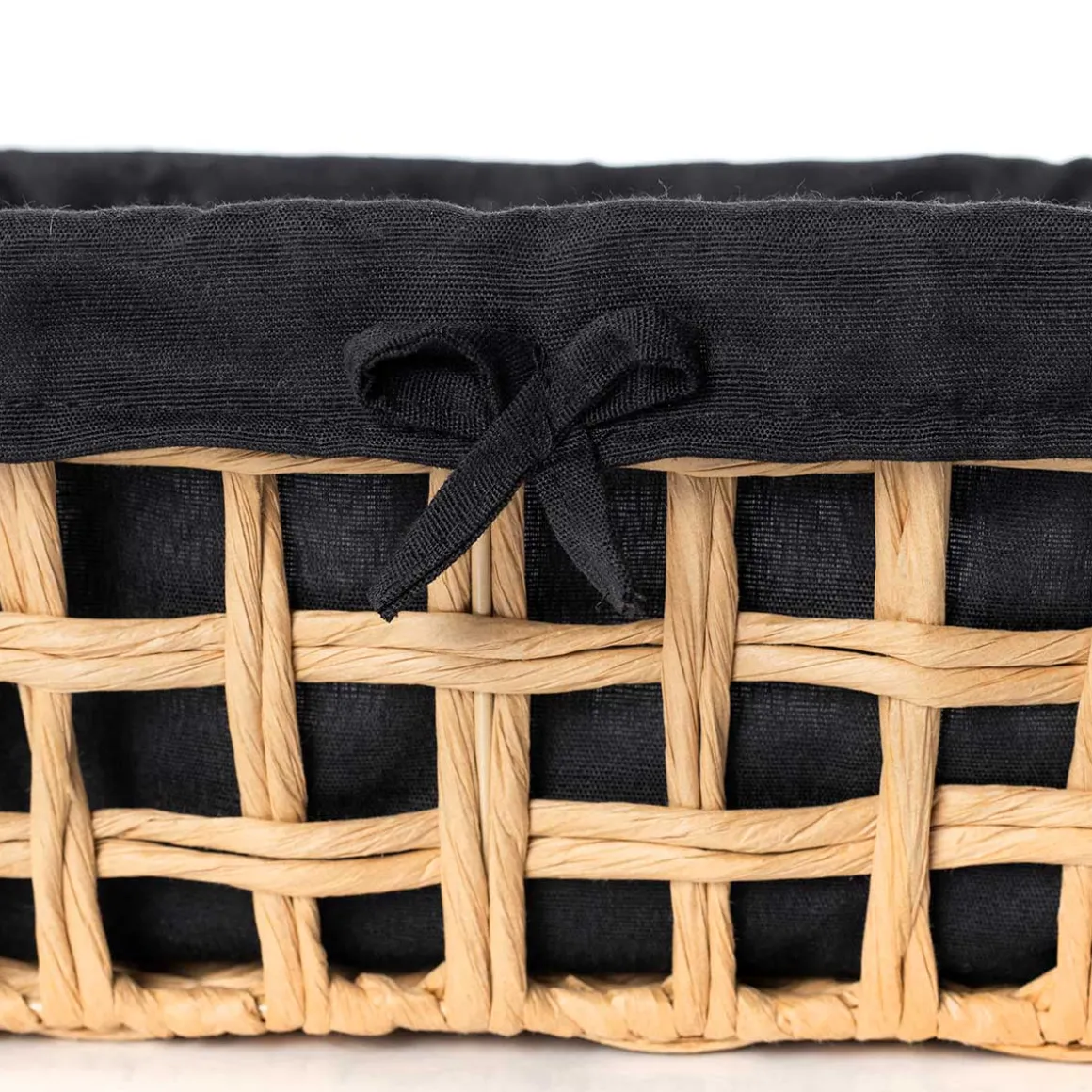 Cesta baño negro y beige 28x35cm