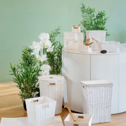 Cesta Blanca De Almacenaje 15x31x31Cm