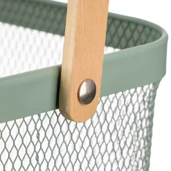 Cesta cuadrada de metal verde