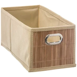 Cesta de almacenaje de baño de bambú