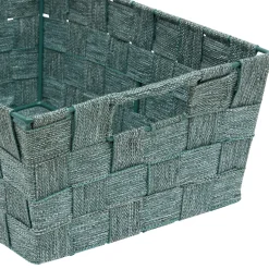 Cesta de almacenaje verde de poliéster 28 cm