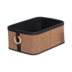 Cesta de baño de bambú con asa de madera 30x40cm