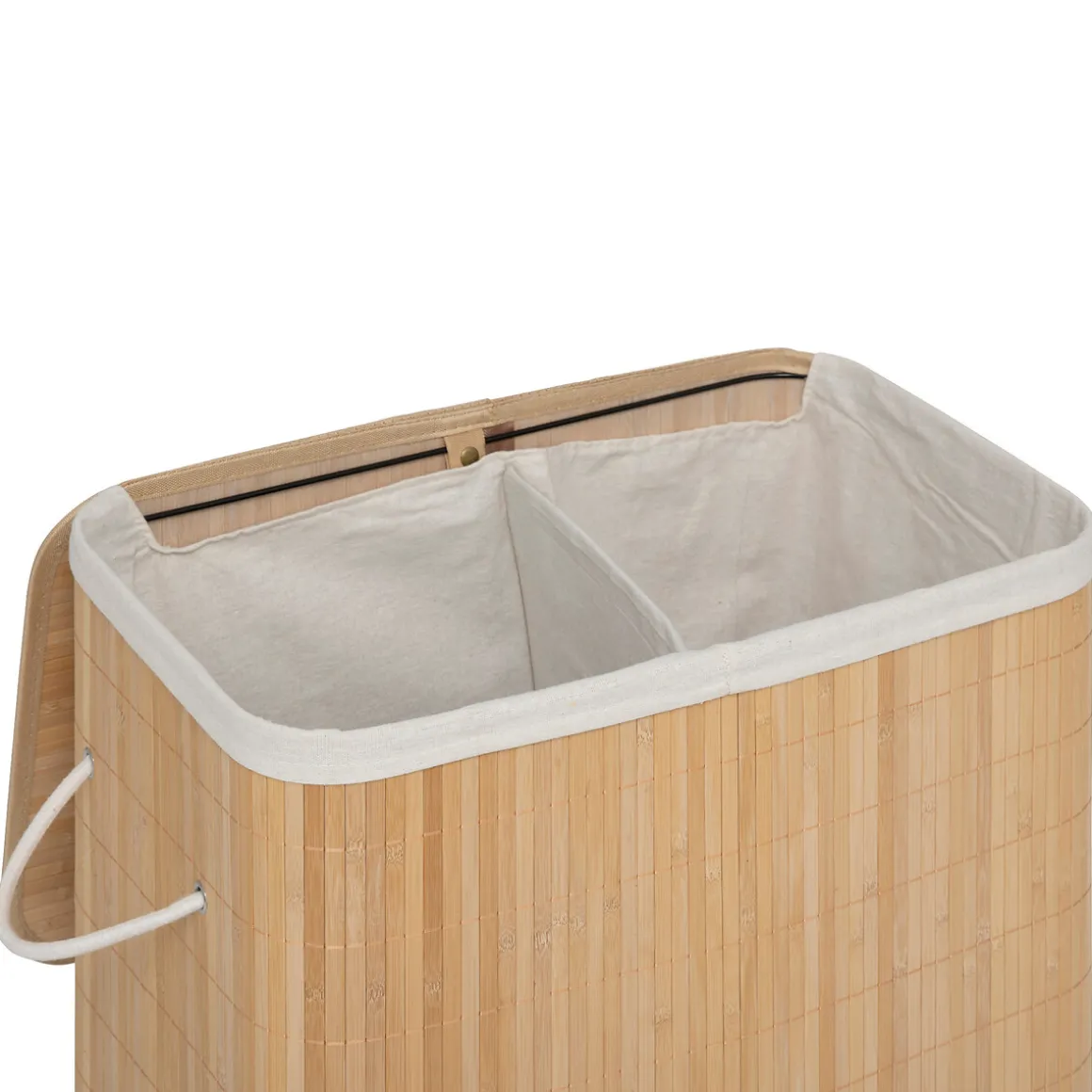 Cesta de baño de bambú con tejido doble