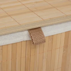 Cesta de baño de bambú con tejido doble