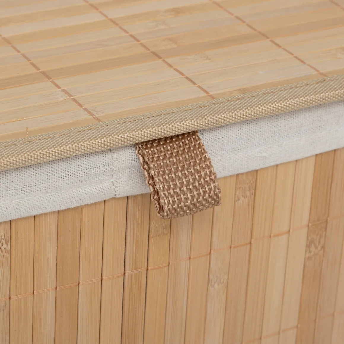 Cesta de baño de bambú con tejido doble