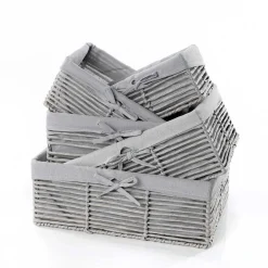 Cesta de baño gris 20.5x30cm