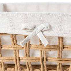 Cesta de baño natural y lino 24x32cm