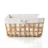 Cesta de baño natural y lino 35X28X17cm