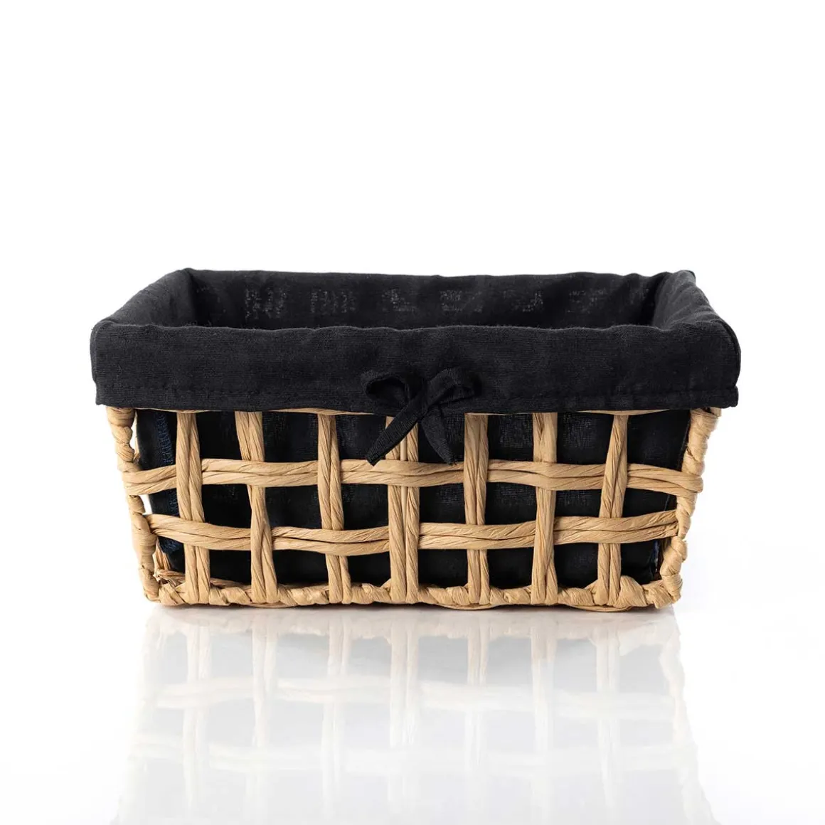 Cesta de baño negra y beige 24x32cm