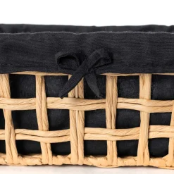 Cesta de baño negra y beige 24x32cm
