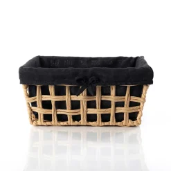 Cesta de baño negra y beige 20x28cm