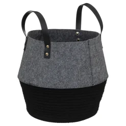 Cesta de fieltro gris y negro SOUL 31cm