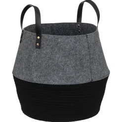 Cesta de fieltro gris y negro SOUL 39cm