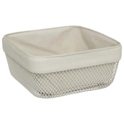 Cesta de pan cuadrado MAYAJ beige de metal