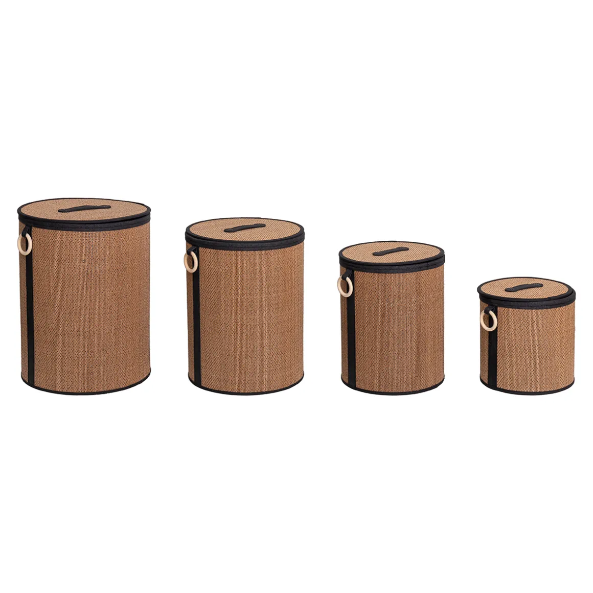 Cesta para colada con tapa y asa de madera 48cm