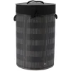 Cesta para colada redonda negra de bambú