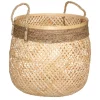 Cesta redonda beige de bambú 34x37cm