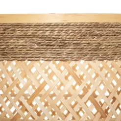 Cesta redonda beige de bambú 30x34cm