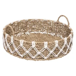Cesta Redonda De Macramé 38.5x15.5Cm