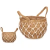 Cesta Redonda De Rafia Beige 20cm