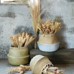 Cesta Seagrass Con Asas Natural 40x40Cm