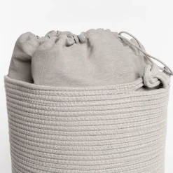 Cesta wc beige de algodón 37x50cm