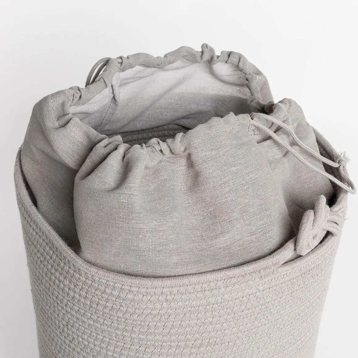 Cesta wc beige de algodón 37x50cm