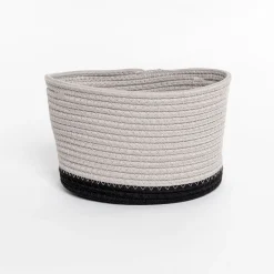 Cesta wc beige de algodón 25x20cm