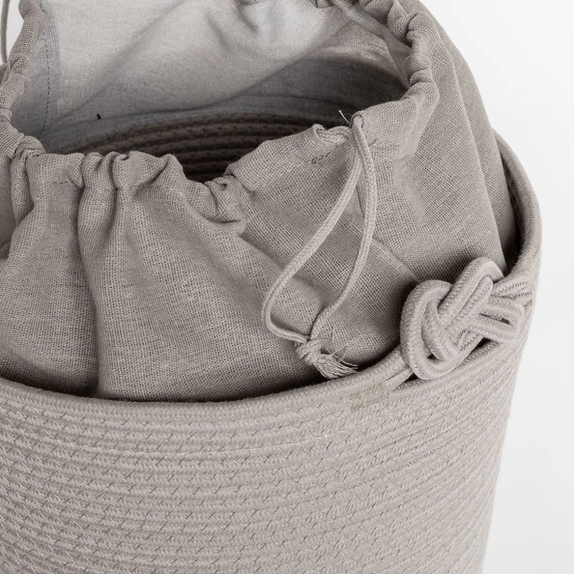 Cesta wc beige de algodón 33X45cm