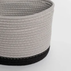 Cesta wc beige de algodón 28x22cm