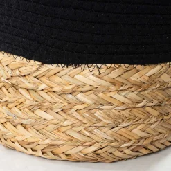 Cesto baño negro y natural 50cm