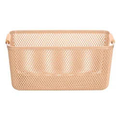 Cesto beige con asa de bambú 36x22cm