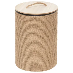 Cesto con tapa beige 43x30cm