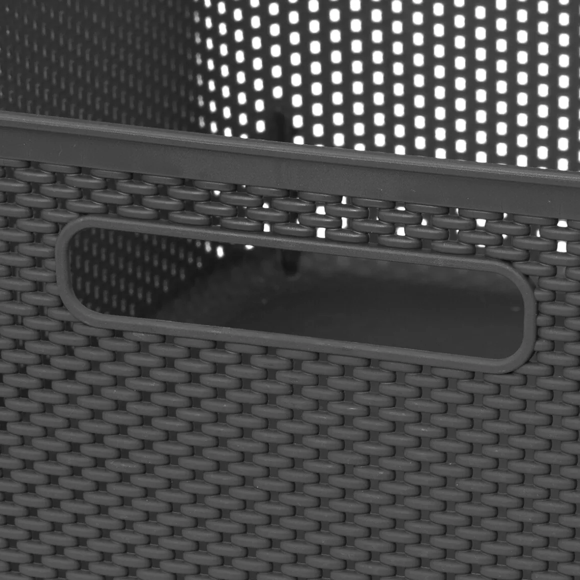 Cesto De Almacenaje De Crochet Gris 11L