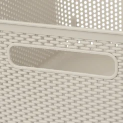 Cesto De Almacenaje De Crochet Beige 11L