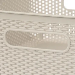 Cesto De Almacenaje De Crochet Beige 4L