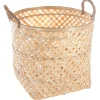 Cesto De Bambú Natural Con Asas 35x35Cm