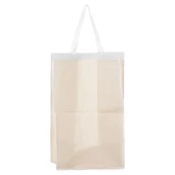 Cesto de baño de bambú forrado con tejido