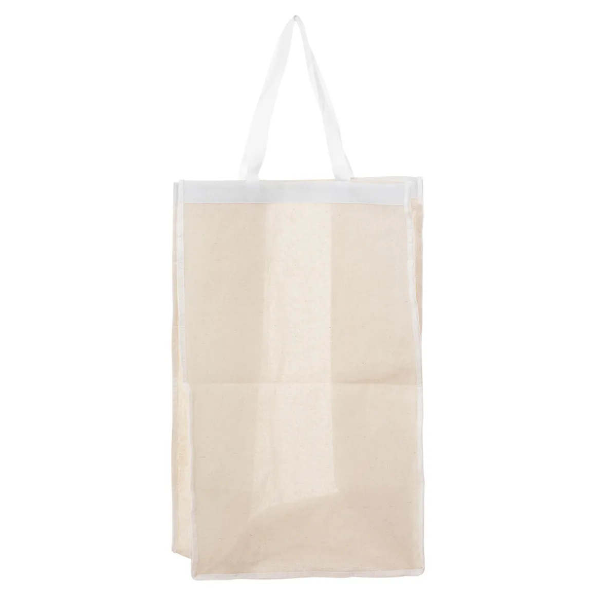 Cesto de baño de bambú forrado con tejido