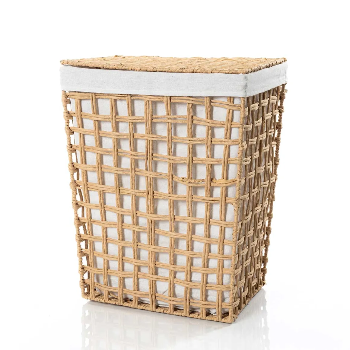 Cesto de baño natural y lino 56cm