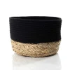 Cesto de baño negro y natural 25x32cm