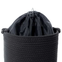 Cesto de baño negro y natural 45cm