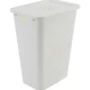 Cesto de ropa PIXEL blanco con tapa 50l