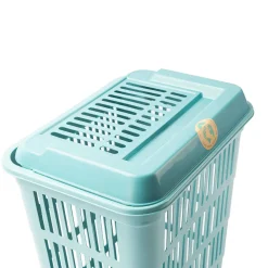 Cesto De Ropa Sky Azul Con Tapa