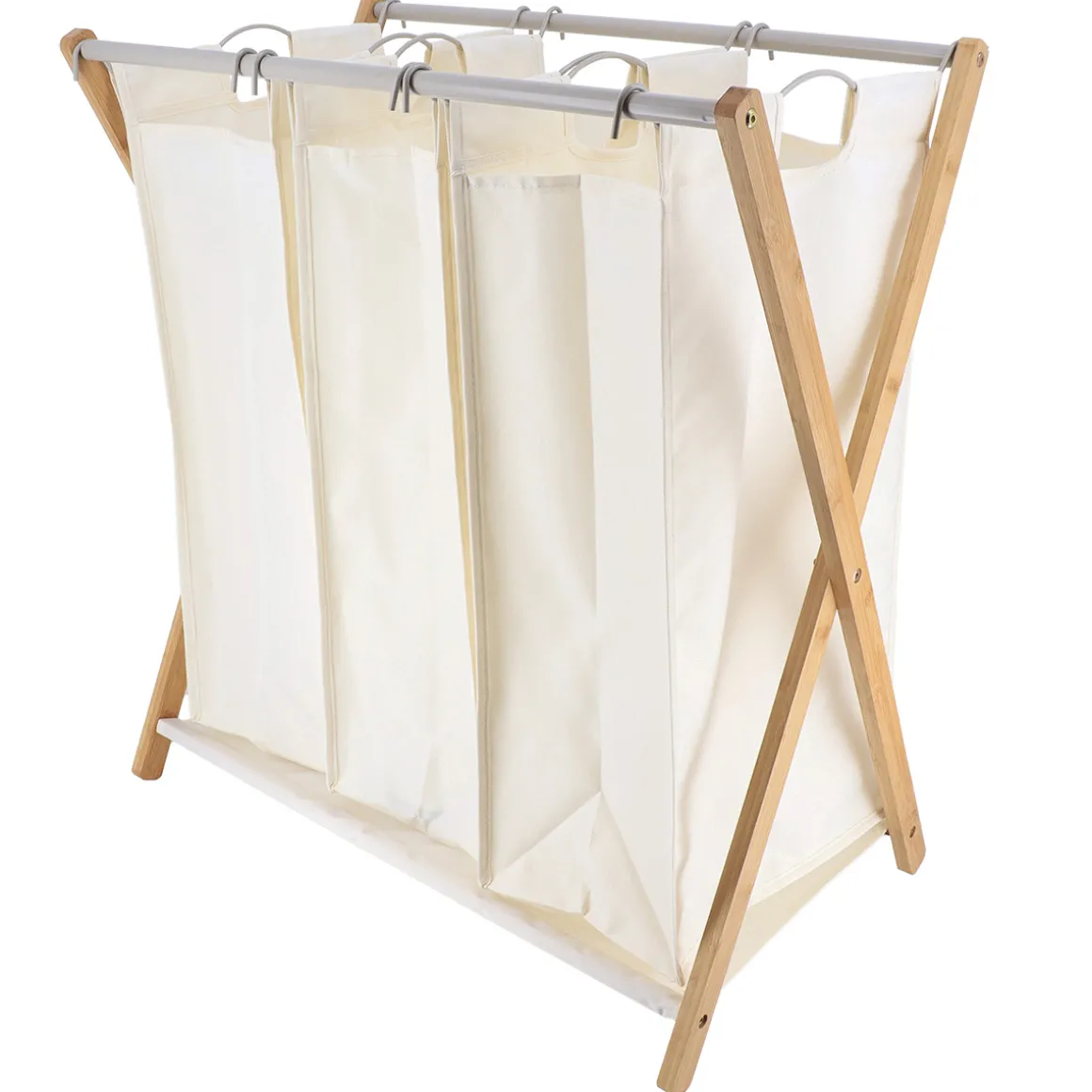 Cesto para colada bambú y poliéster natural