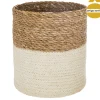 Cesto Seagrass Blanco Natural 24x24Cm