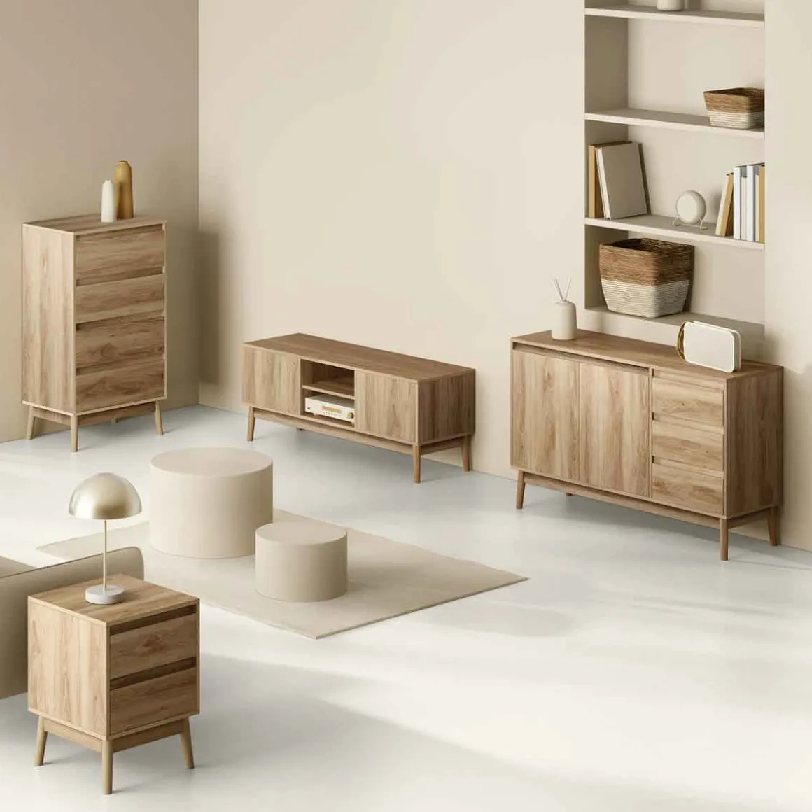 Cómoda Abana 4 Cajones Beige