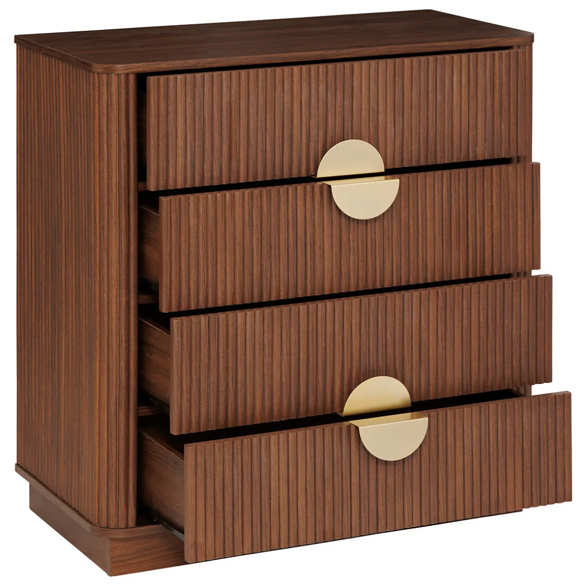 Cómoda con 4 cajones WANY marrón oscuro