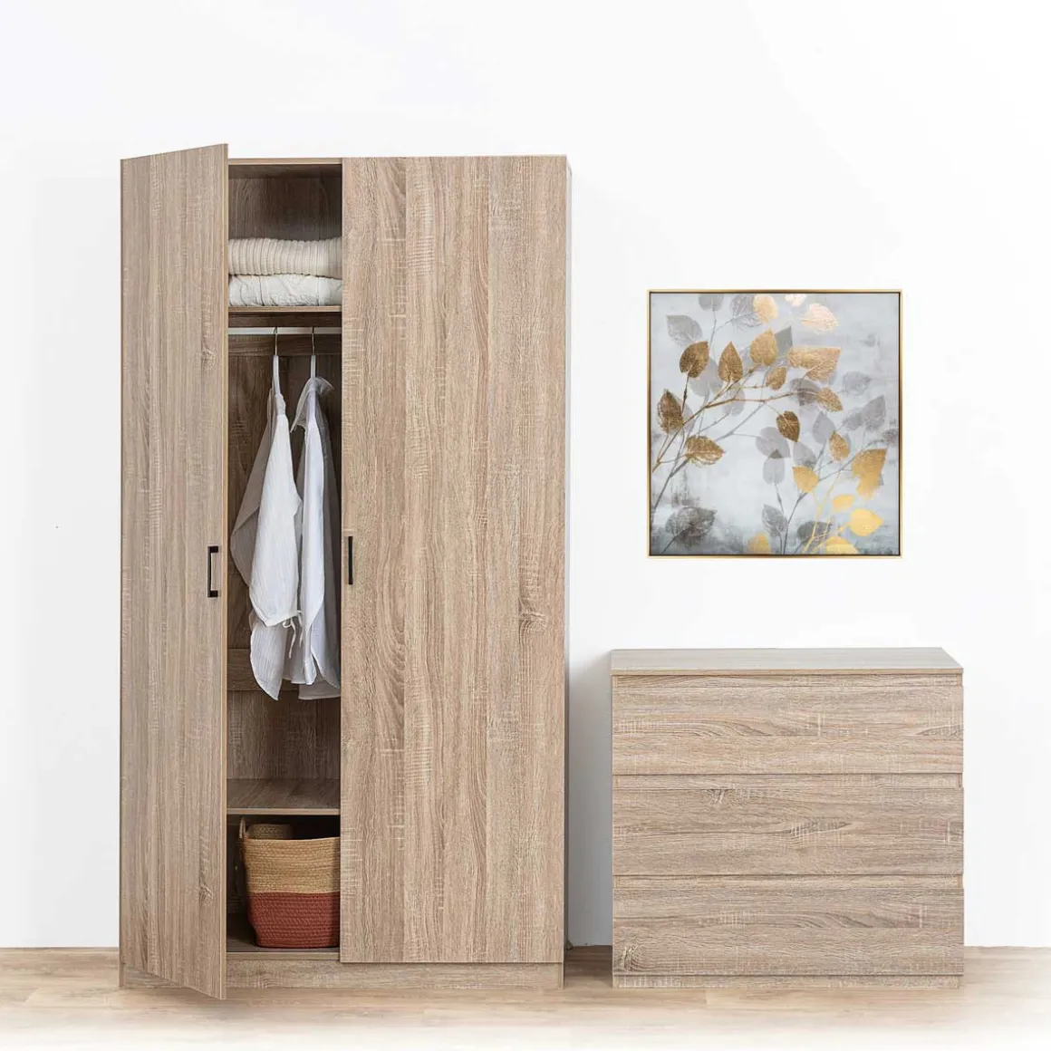 Cómoda de almacenaje DOLO beige con 3 cajones