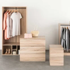 Cómoda de almacenaje DOLO beige con 2 cajones